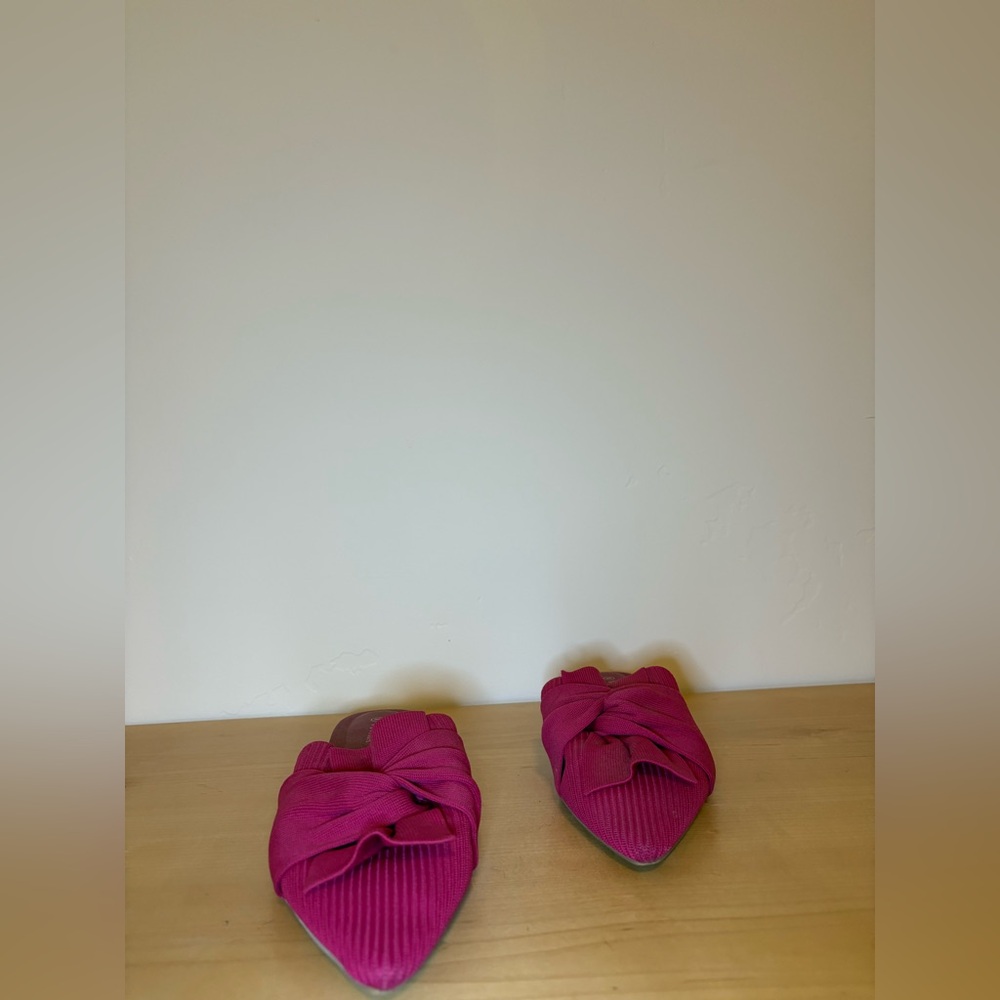 Pink Knotted Slide Sandals (low heel)